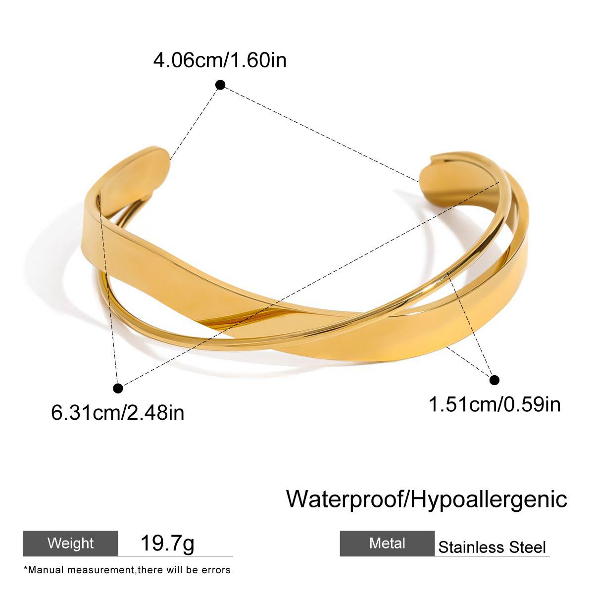 18K Gold Plated Titanium Steel Bangle – Fade-Resistant Minimalist Bracelet
