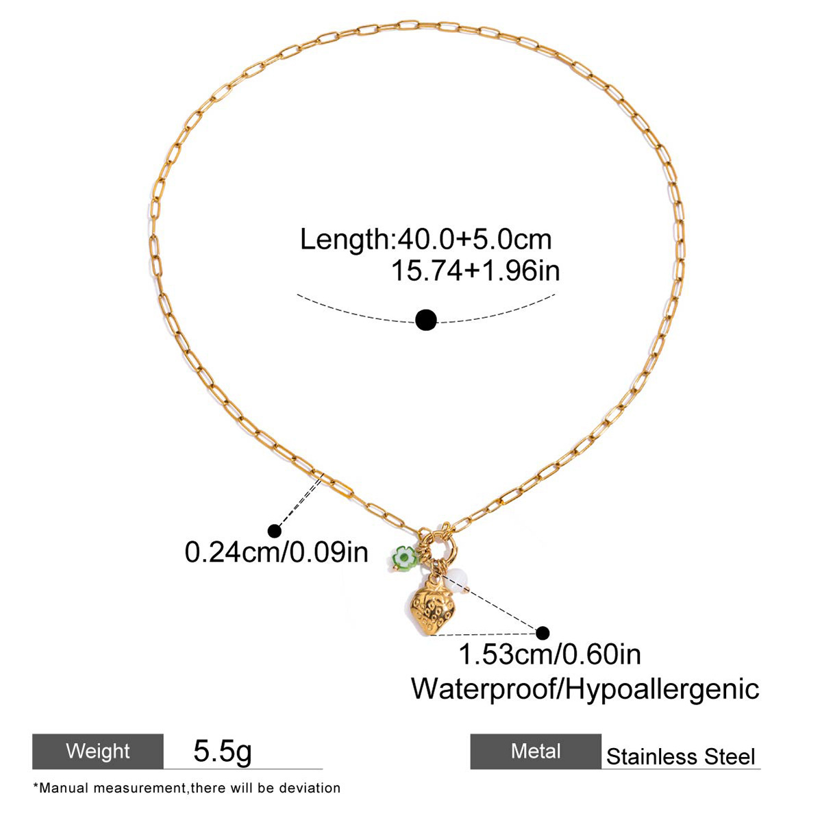 Stainless Steel Pearl Necklace – Fade-Resistant Titanium Steel Luxury Choker
