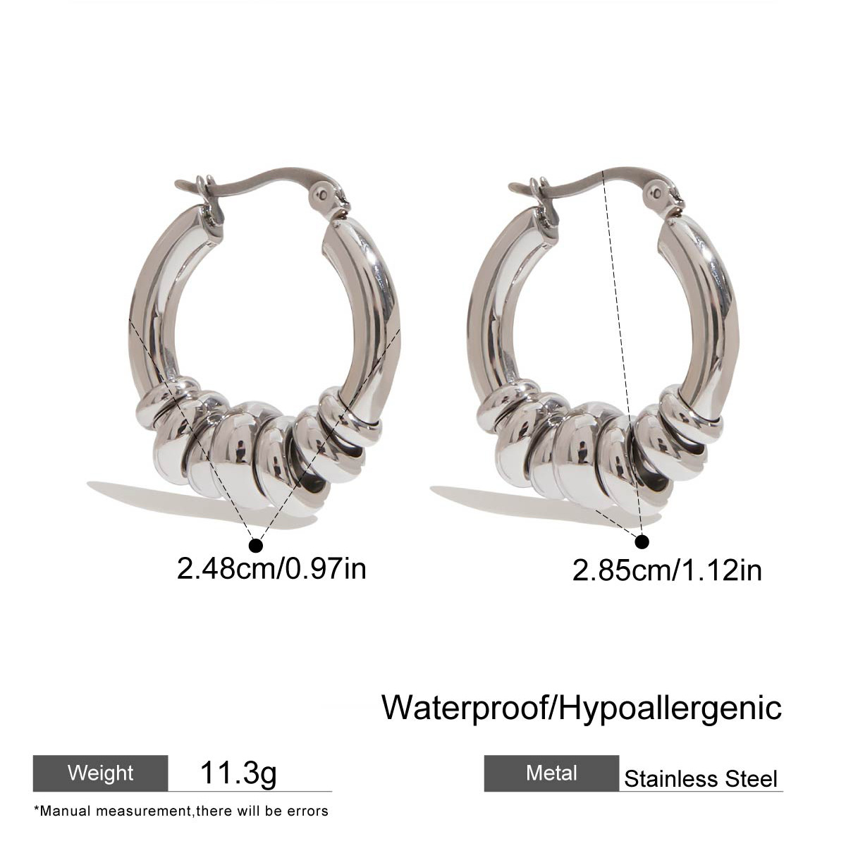 Two-Tone Circle Stud Earrings - Luxury Minimalist Stainless Steel Earrings for Wome