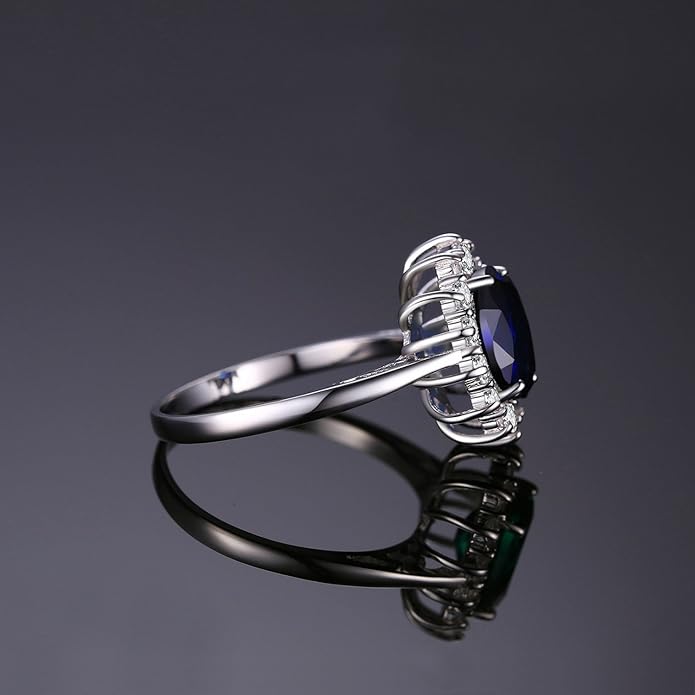 September Birthstone Ring - Classic Blue Sapphire Solitaire Ring in 14K Gold Plated Sterling Silver