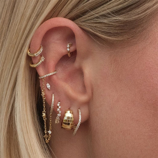 Clip-On Huggie Hoop Earrings - S925 Sterling Silver Classic Design in 18k Gold/White Gold
