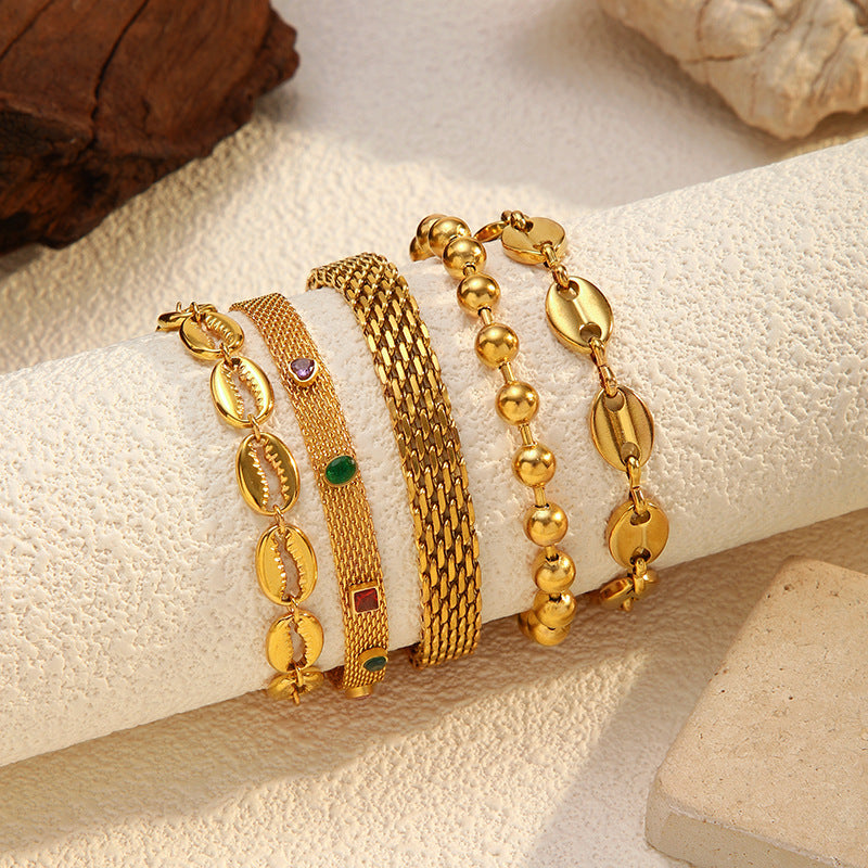 Braided Cable Mesh Bracelet for Men & Women - Luxury Retro Cuff in Gold/Silver Titanium Steel