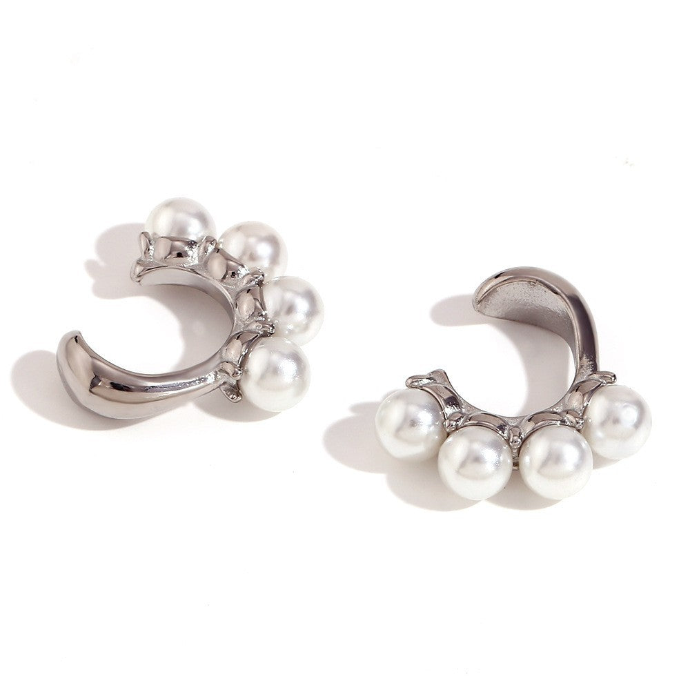 Minimalist Freshwater Pearl Stud Earrings - 18K Gold Plated Stainless Steel Fine Jewelry