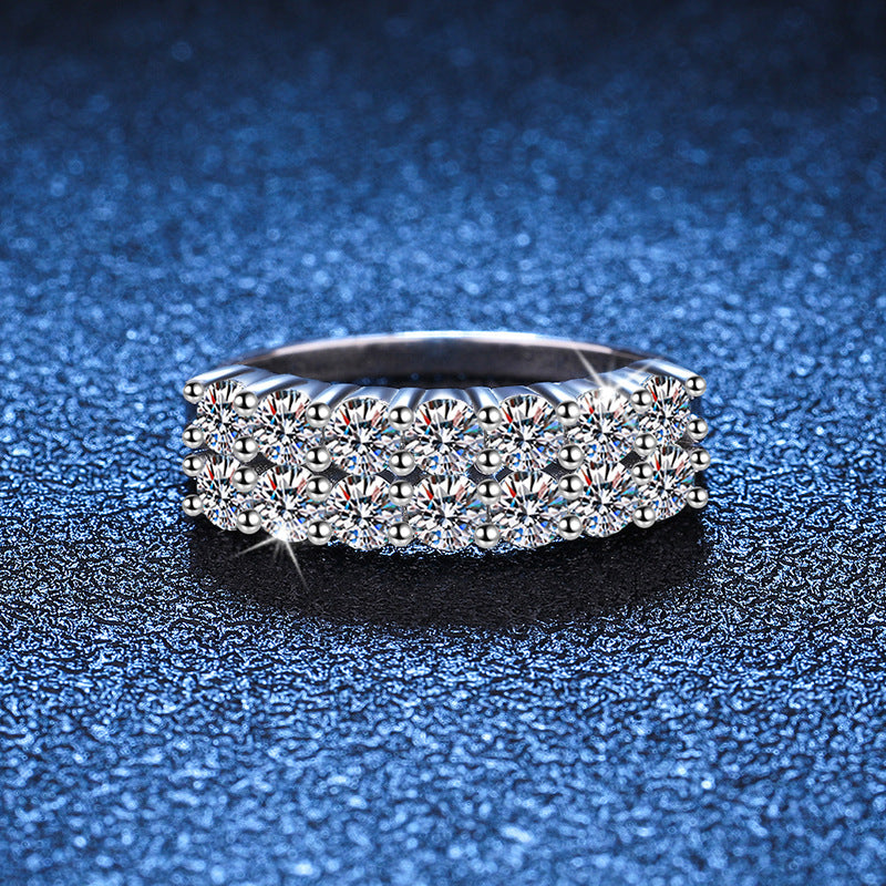 1.4CT Moissanite Full Eternity Band - Shared Prong Sterling Silver Ring | Luxury Wide Band