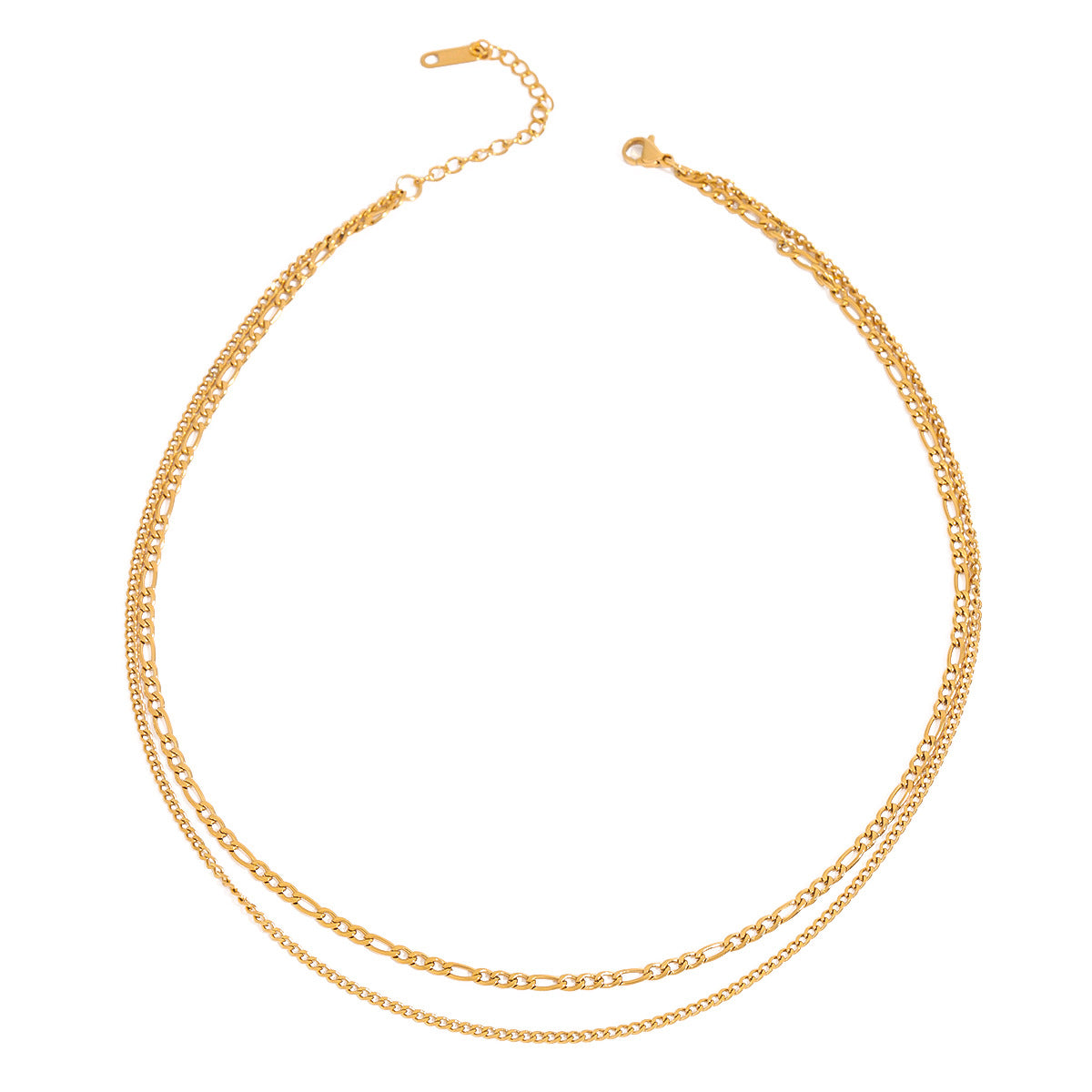 Fade-Resistant Layered Necklace Set - Titanium Steel Collar Bone Chain for Everyday Wear