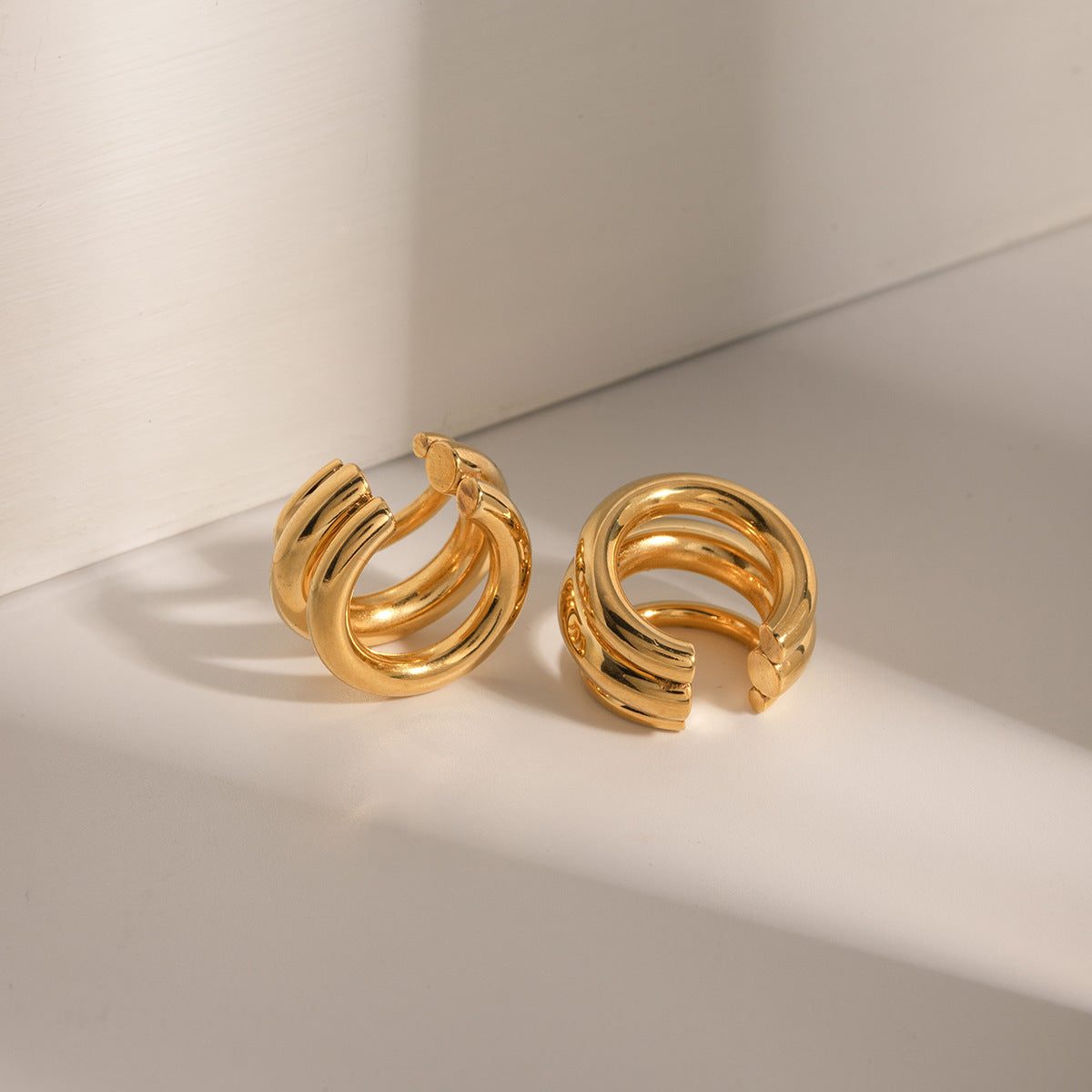 Minimalist Geometric Ear Cuff - 18K Gold Plated No Piercing Ear Climber for Women