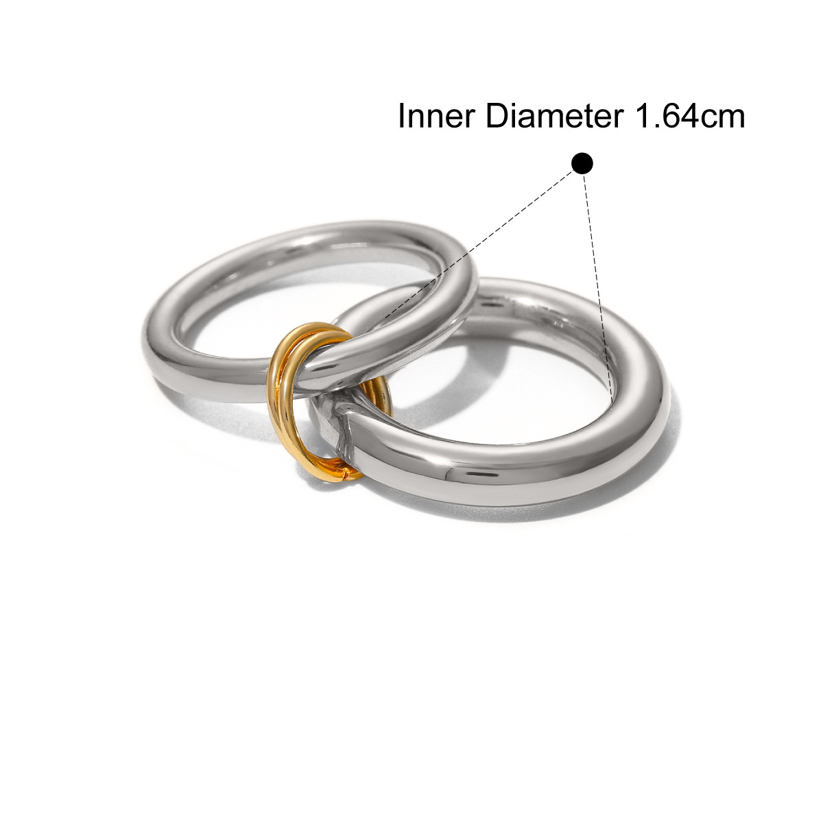 Layered Pearl Ring with Geometric Band - Luxurious Gold/Silver Plated Stainless Steel Stackable Ring