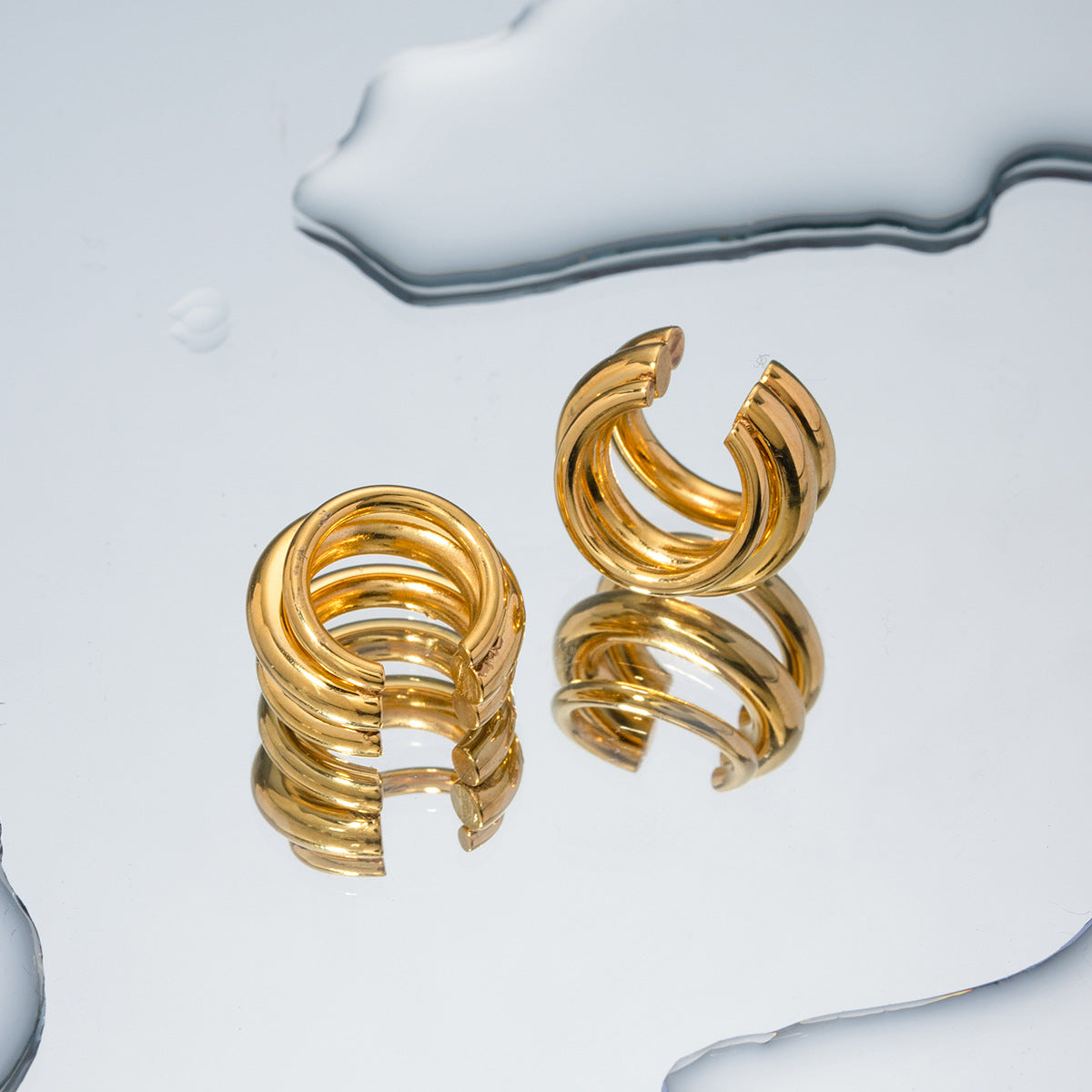 Minimalist Geometric Ear Cuff - 18K Gold Plated No Piercing Ear Climber for Women