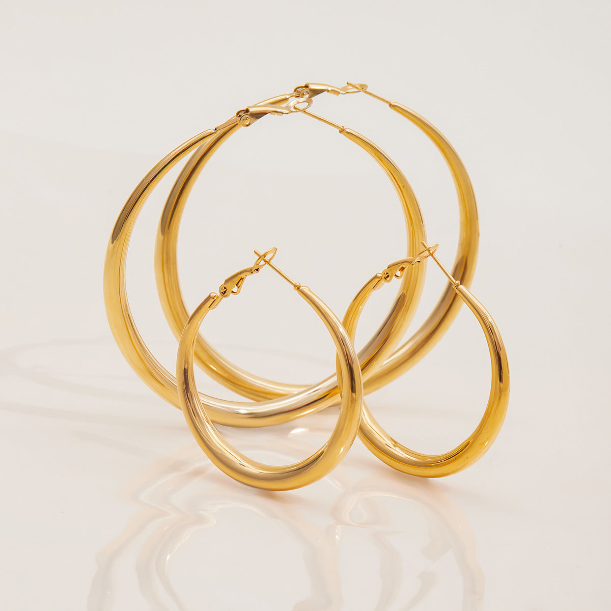 Stainless Steel Large Hoop Earrings – Luxury Titanium Steel Circle Design