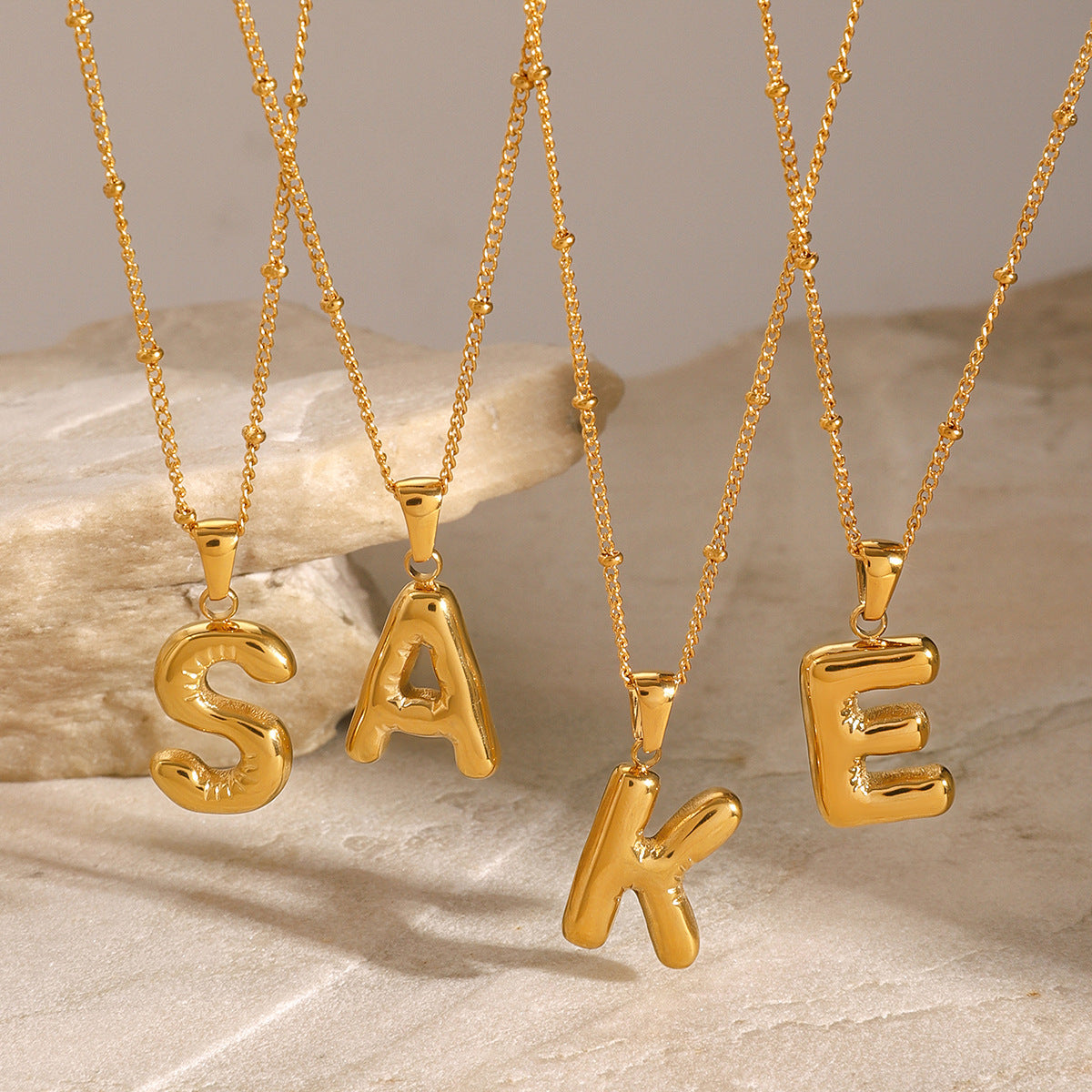 Personalized Initial Necklace - Dainty Letter Pendant in Titanium Steel, Tarnish-Free Layering Necklace for Women
