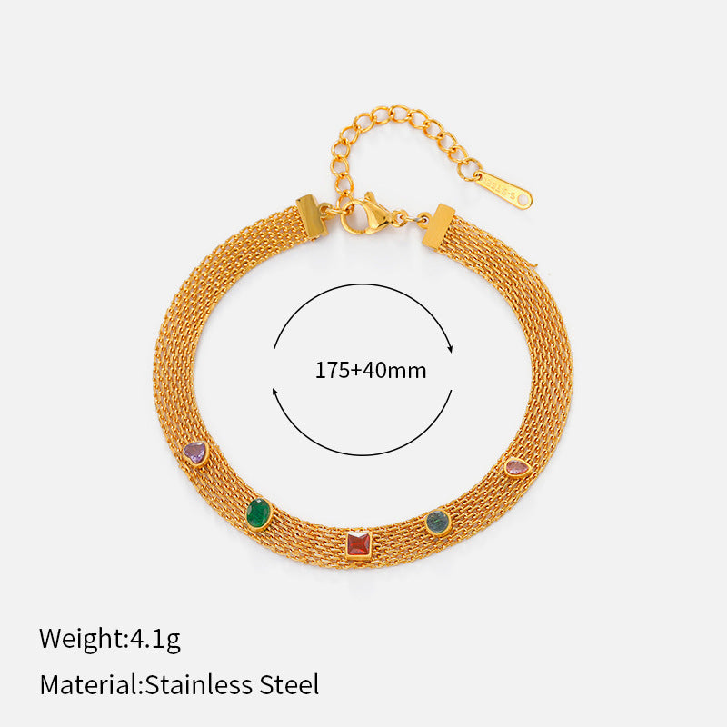 Braided Cable Mesh Bracelet for Men & Women - Luxury Retro Cuff in Gold/Silver Titanium Steel