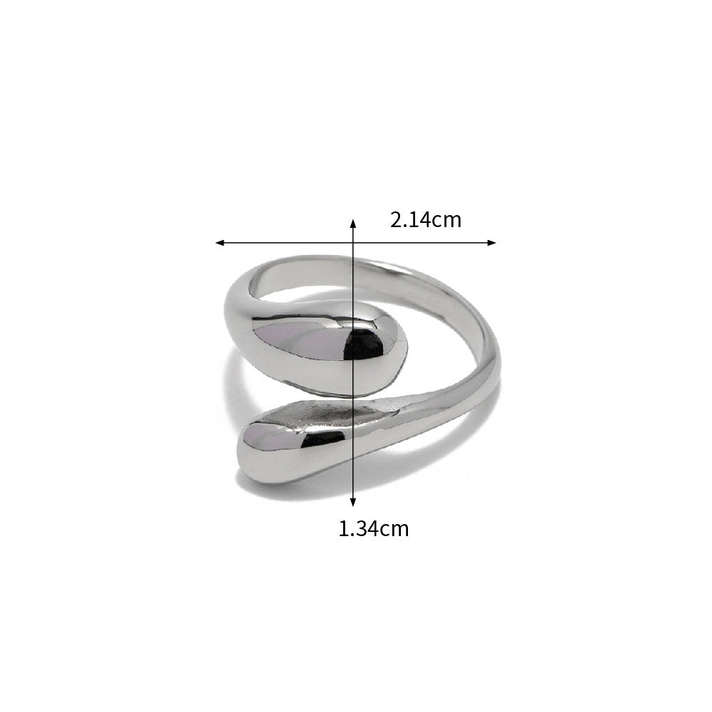 Geometric Open Circle Ring - Luxury Minimalist Stainless Steel Stacking Ring for Women