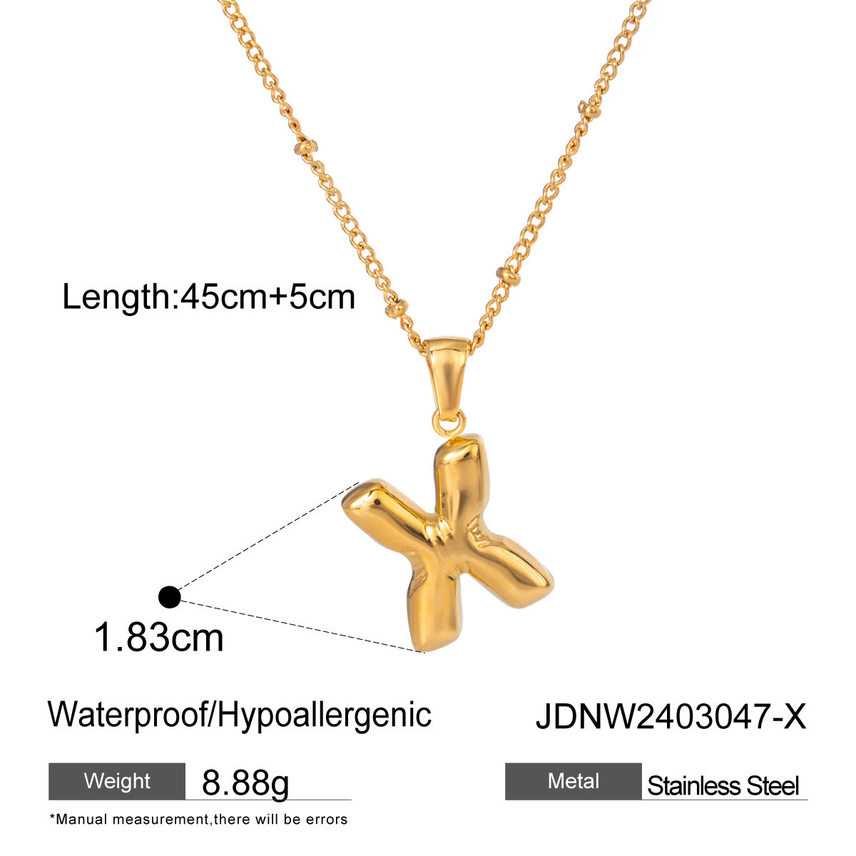 Personalized Initial Necklace - Dainty Letter Pendant in Titanium Steel, Tarnish-Free Layering Necklace for Women