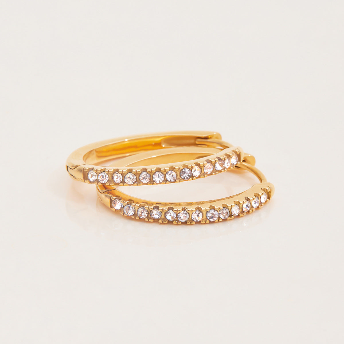 Crystal Circle Hoop Earrings - Fade-resistant Stainless Steel Luxury Minimalist Earrings