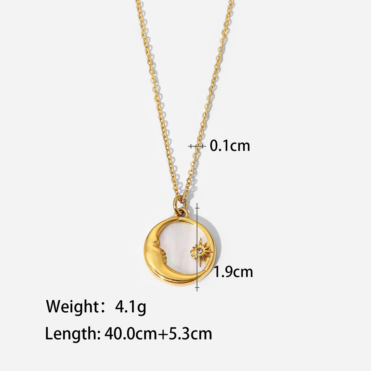 Retro Heart-Shaped Mother-of-Pearl Necklace - Adjustable Fade-Resistant Stainless Steel Pendant