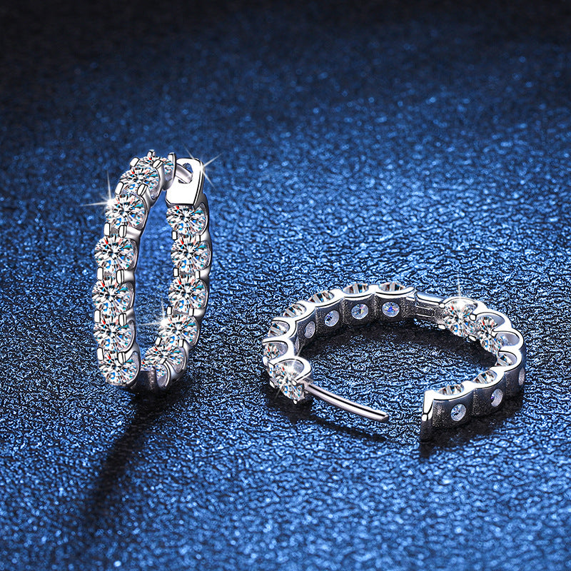 Luxury 2.6CT D Color Moissanite Stud Earrings - Basket Setting Full Cut Sterling Silver Earrings