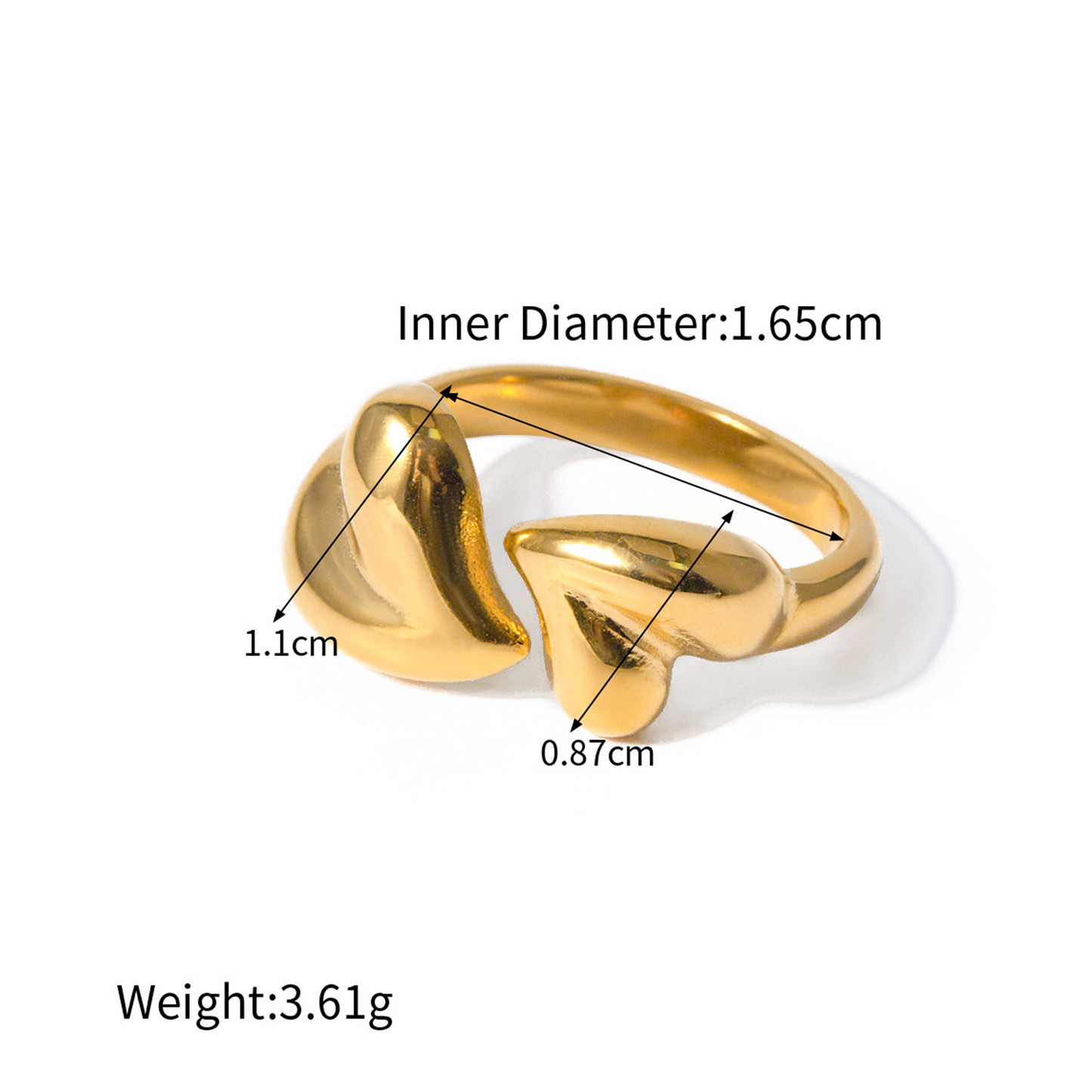 Geometric Statement Ring in 18k Gold Plated Stainless Steel - Bold Luxurious Cocktail Ring