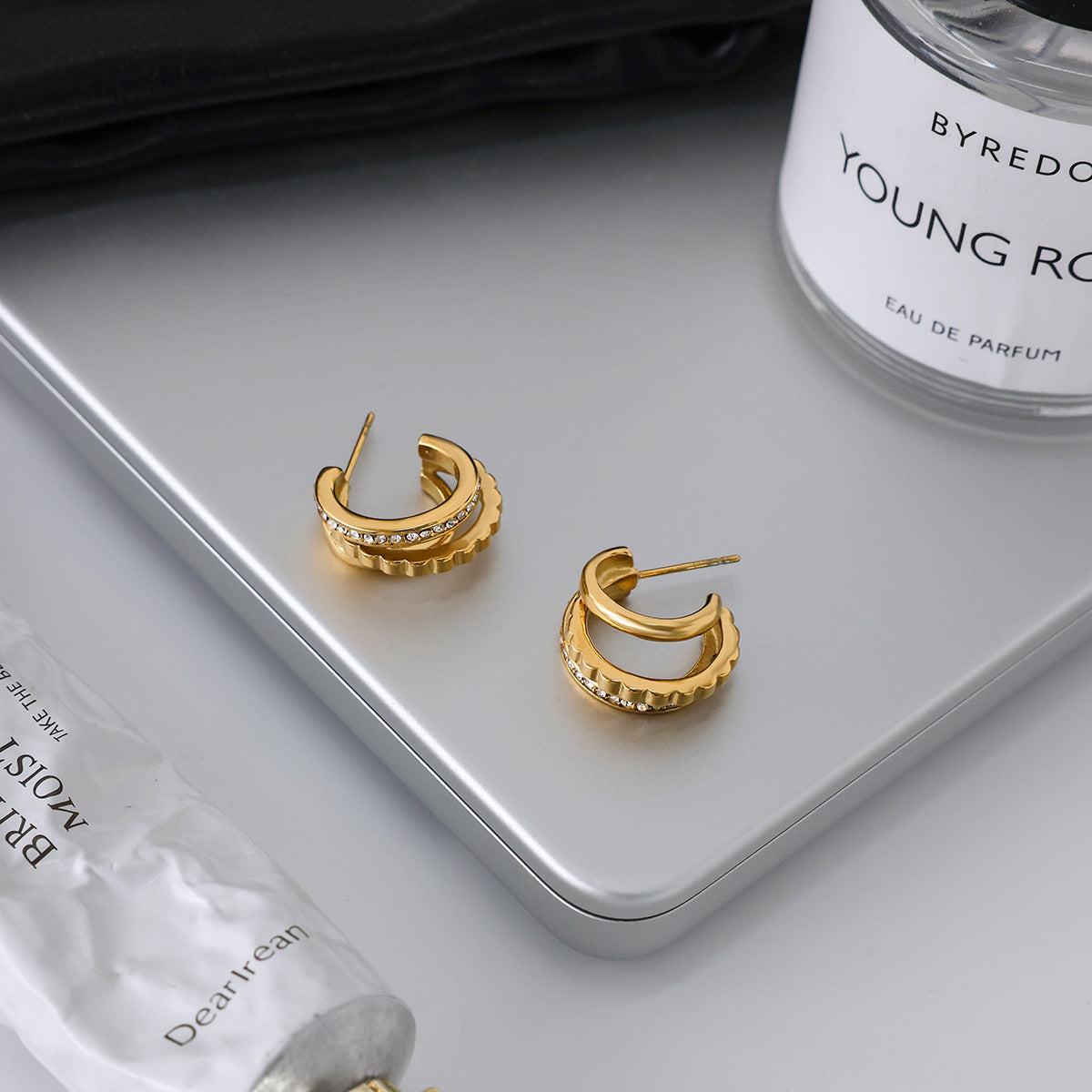Crystal Circle Hoop Earrings - Fade-resistant Stainless Steel Luxury Minimalist Earrings