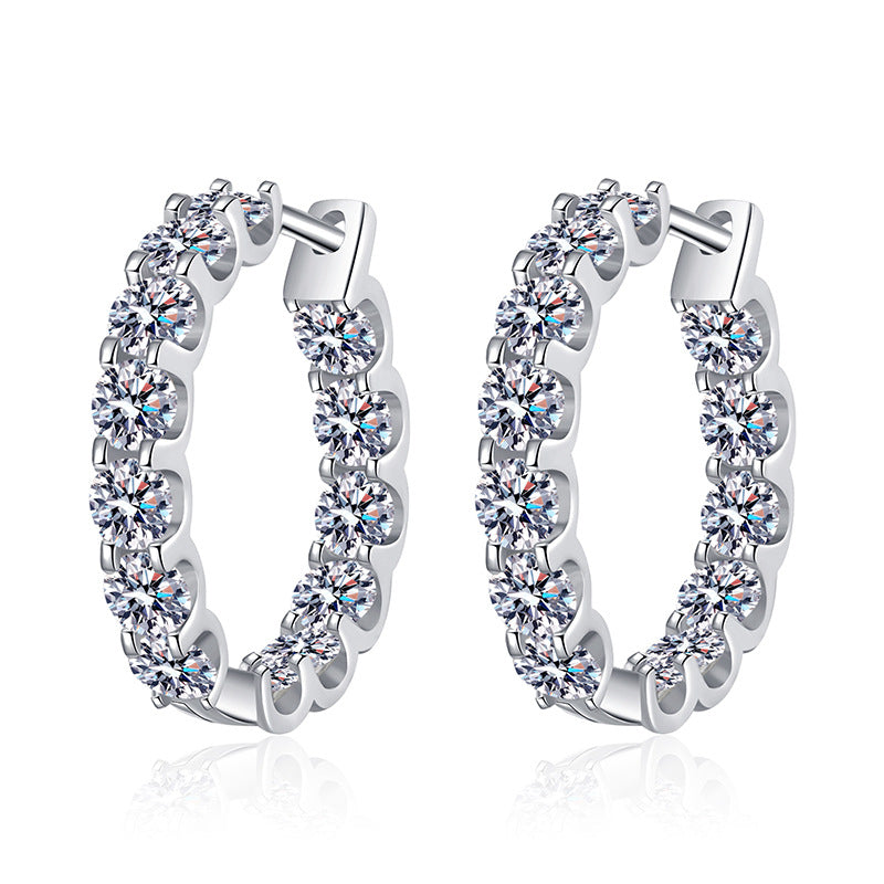 Luxury 2.6CT D Color Moissanite Stud Earrings - Basket Setting Full Cut Sterling Silver Earrings