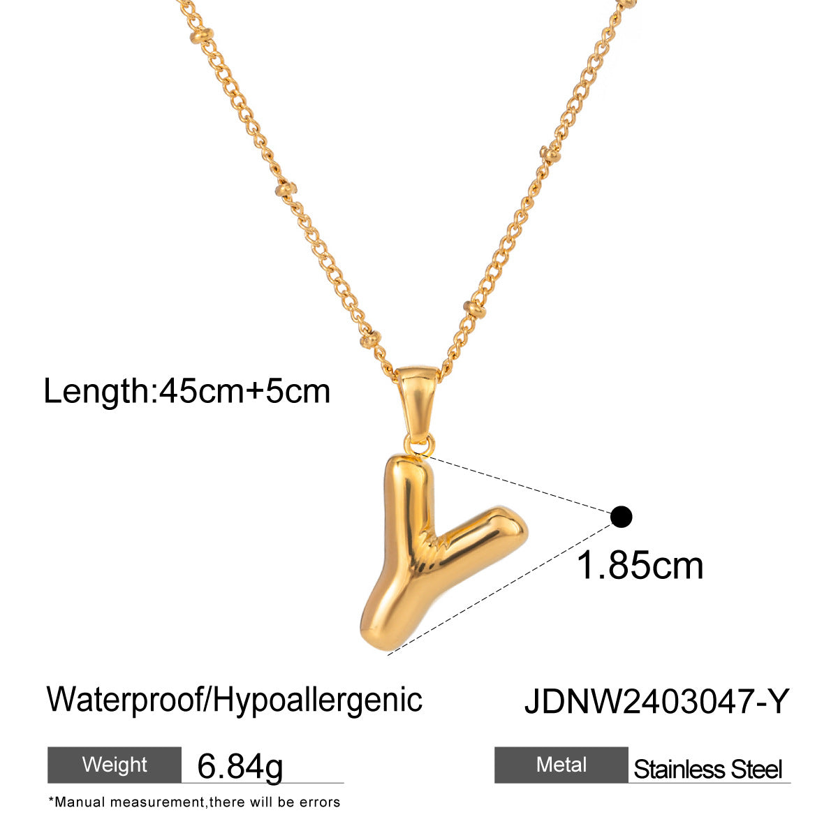 Personalized Initial Necklace - Dainty Letter Pendant in Titanium Steel, Tarnish-Free Layering Necklace for Women