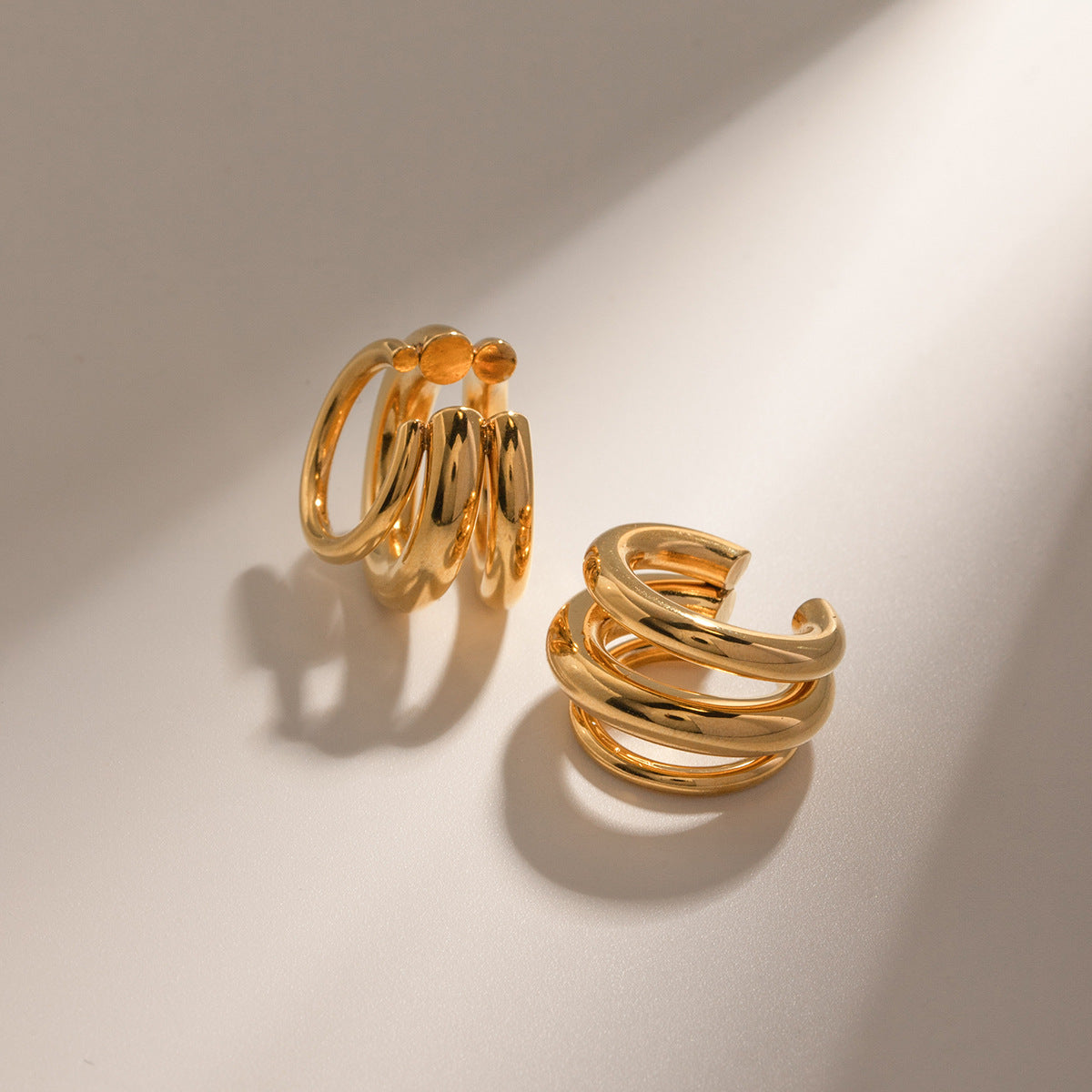 Minimalist Geometric Ear Cuff - 18K Gold Plated No Piercing Ear Climber for Women