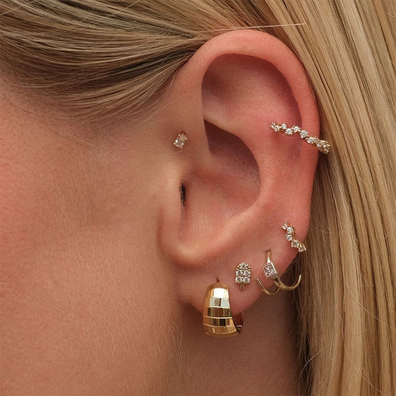 Clip-On Huggie Hoop Earrings - S925 Sterling Silver Classic Design in 18k Gold/White Gold