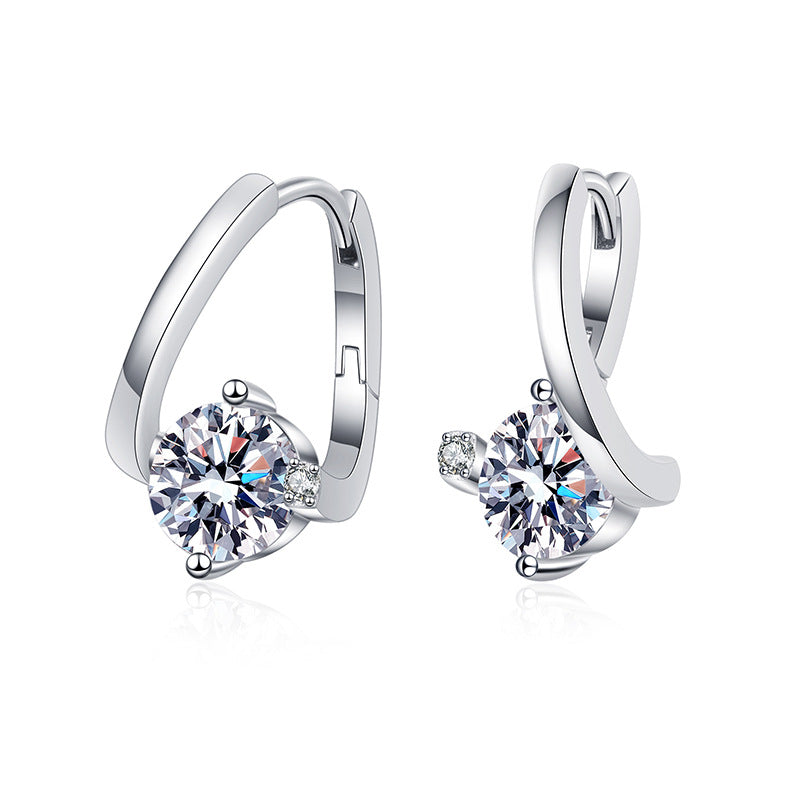 1CT Moissanite Stud Earrings - Premium Sterling Silver Solitaire Earrings with Artisan Craftsmanship