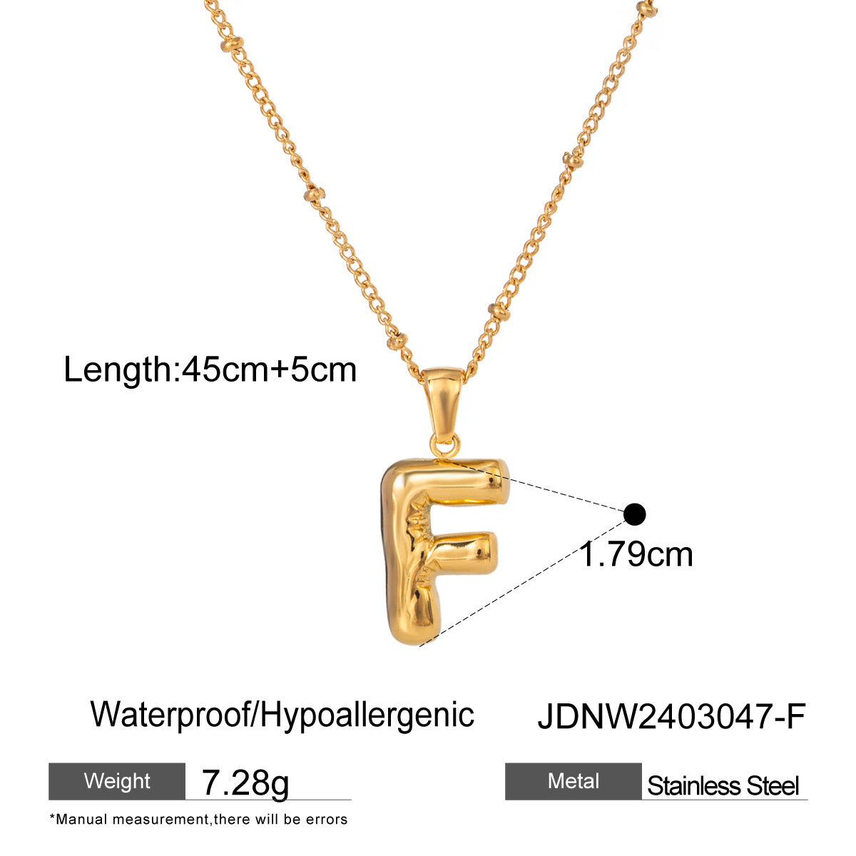 Personalized Initial Necklace - Dainty Letter Pendant in Titanium Steel, Tarnish-Free Layering Necklace for Women