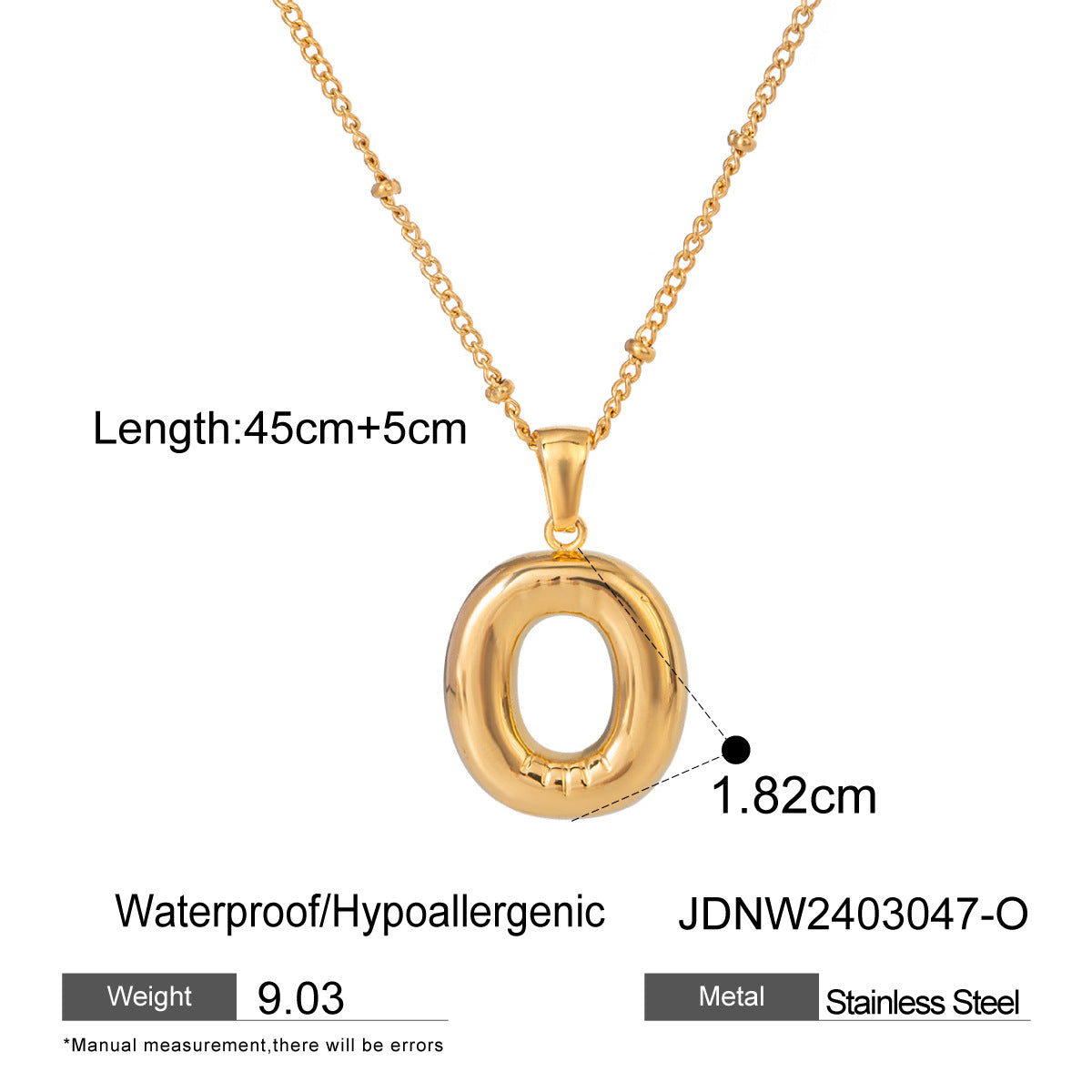 Personalized Initial Necklace - Dainty Letter Pendant in Titanium Steel, Tarnish-Free Layering Necklace for Women