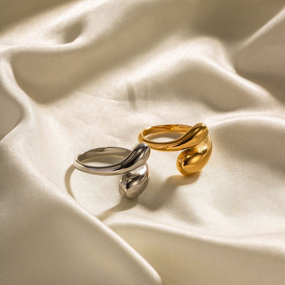 Geometric Open Circle Ring - Luxury Minimalist Stainless Steel Stacking Ring for Women