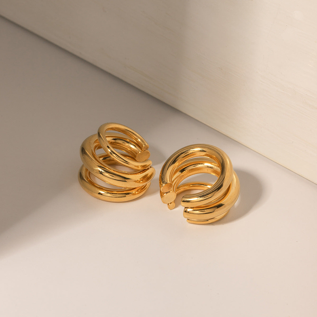 Minimalist Geometric Ear Cuff - 18K Gold Plated No Piercing Ear Climber for Women