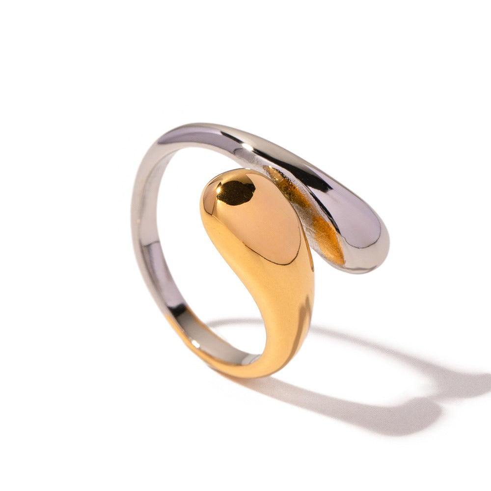 Geometric Open Circle Ring - Luxury Minimalist Stainless Steel Stacking Ring for Women