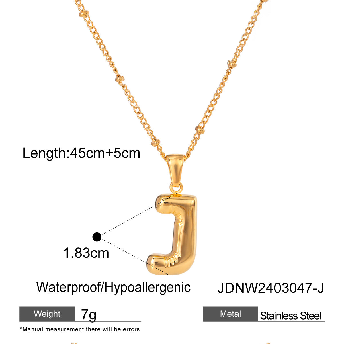 Personalized Initial Necklace - Dainty Letter Pendant in Titanium Steel, Tarnish-Free Layering Necklace for Women