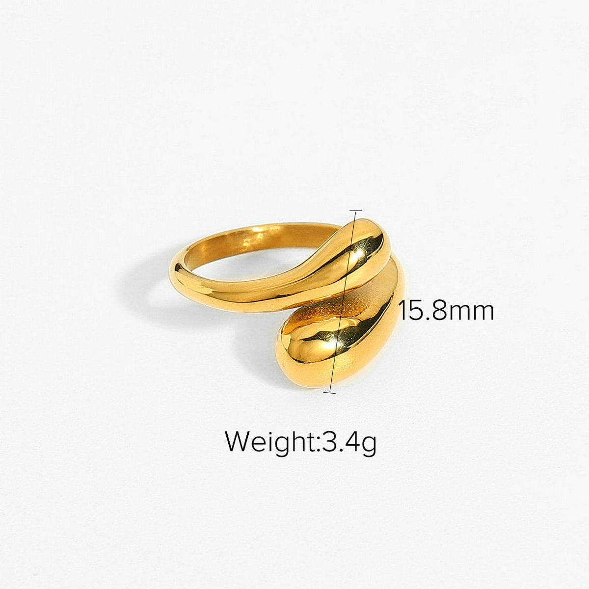 Geometric Open Circle Ring - Luxury Minimalist Stainless Steel Stacking Ring for Women