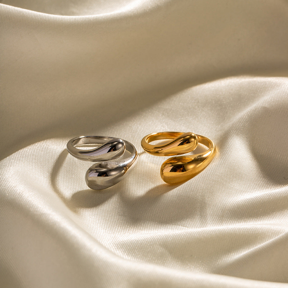 Geometric Open Circle Ring - Luxury Minimalist Stainless Steel Stacking Ring for Women
