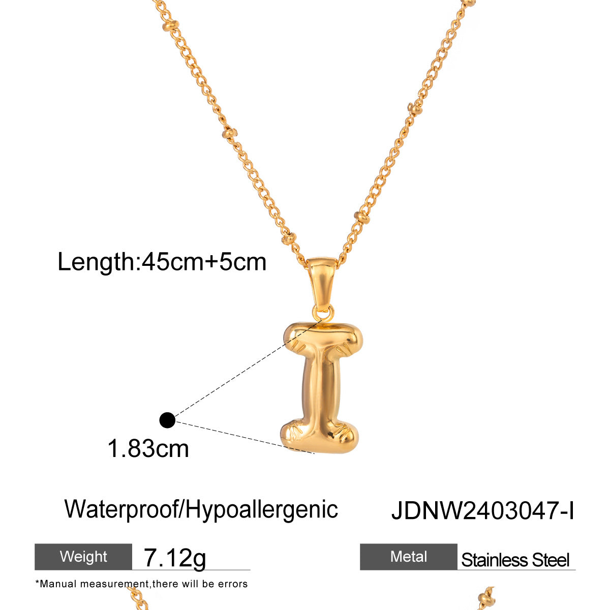 Personalized Initial Necklace - Dainty Letter Pendant in Titanium Steel, Tarnish-Free Layering Necklace for Women