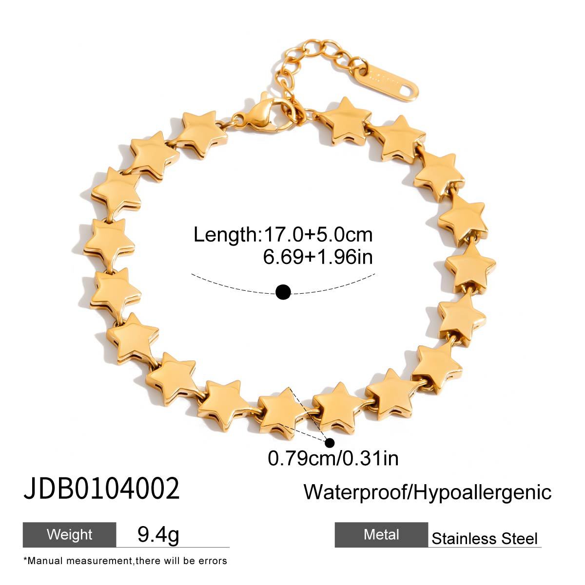 Stackable Heart Bracelet with CZ - Dainty Titanium Steel Chain, Tarnish-Free Minimalist Jewelry for Women