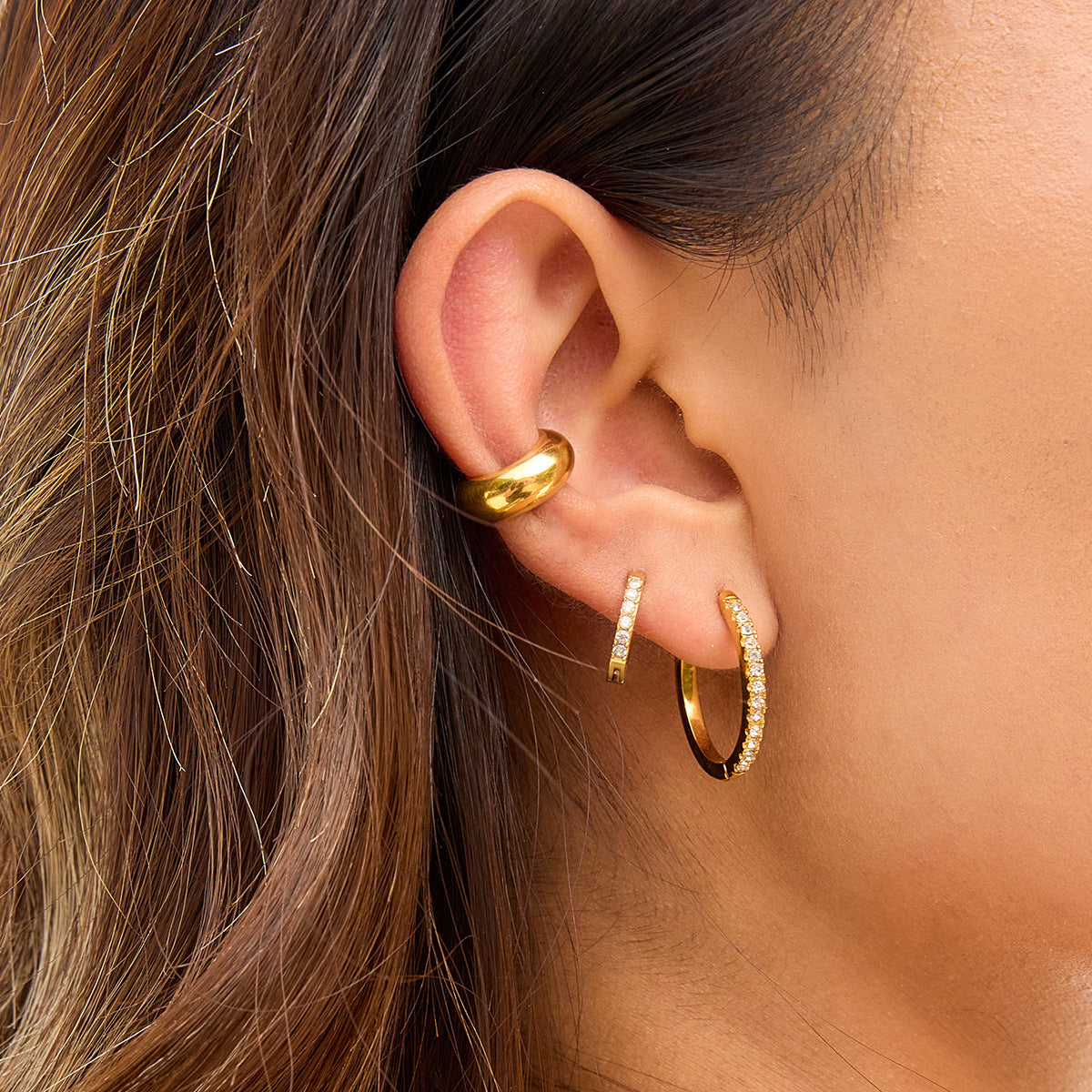 Crystal Circle Hoop Earrings - Fade-resistant Stainless Steel Luxury Minimalist Earrings