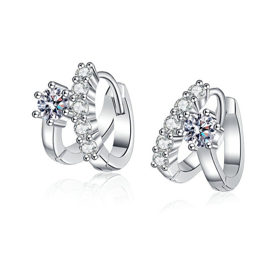 French Style Asymmetric Moissanite Earrings - 0.6CT Total D Color Sterling Silver Ear Jackets