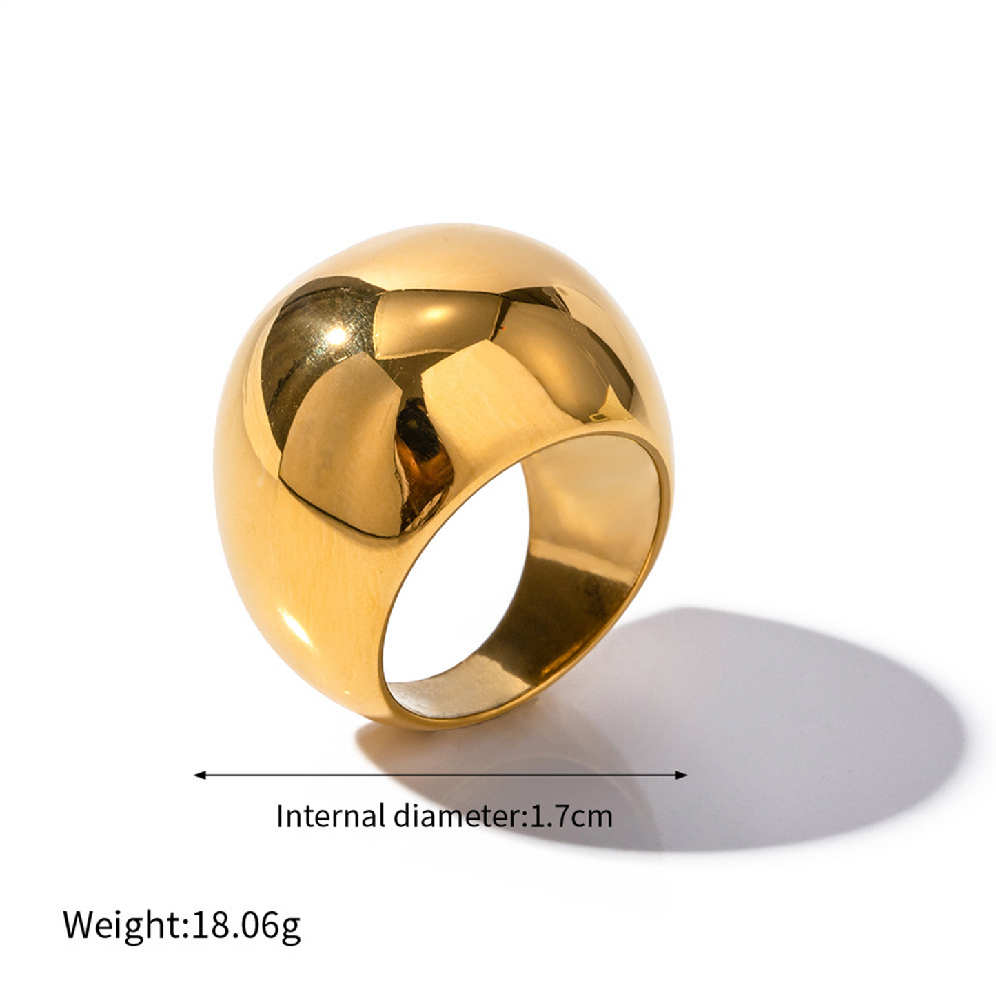 Geometric Statement Ring in 18k Gold Plated Stainless Steel - Bold Luxurious Cocktail Ring