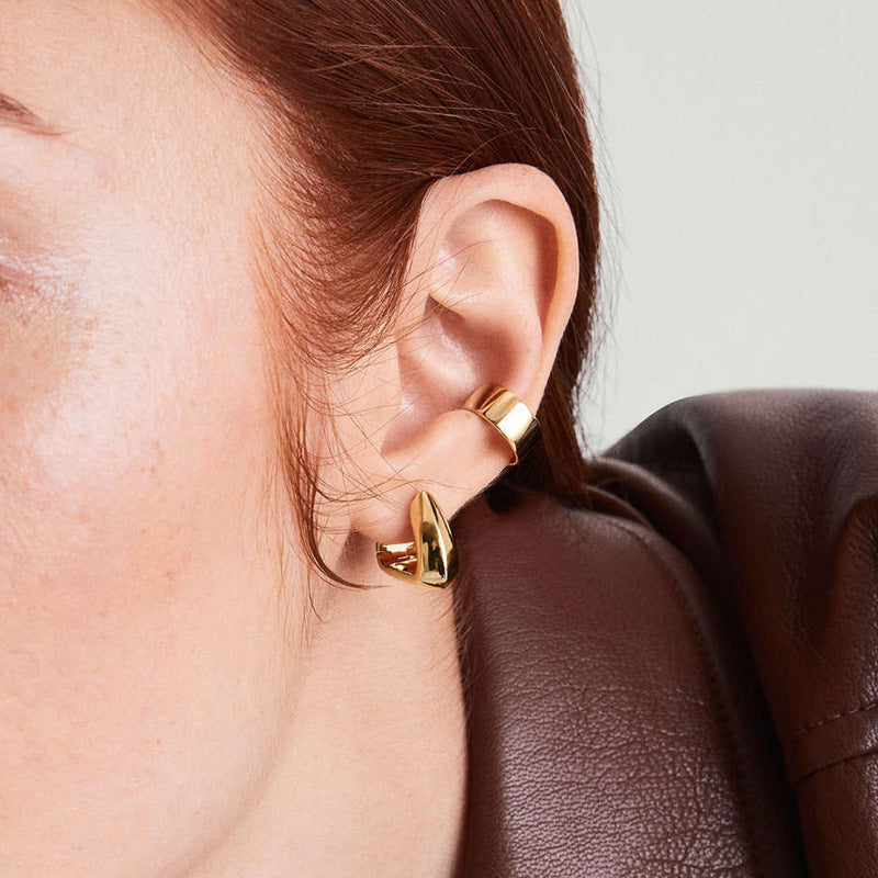 3D Geometric Triangle Earrings - S925 Sterling Silver Architectural Stud Earrings