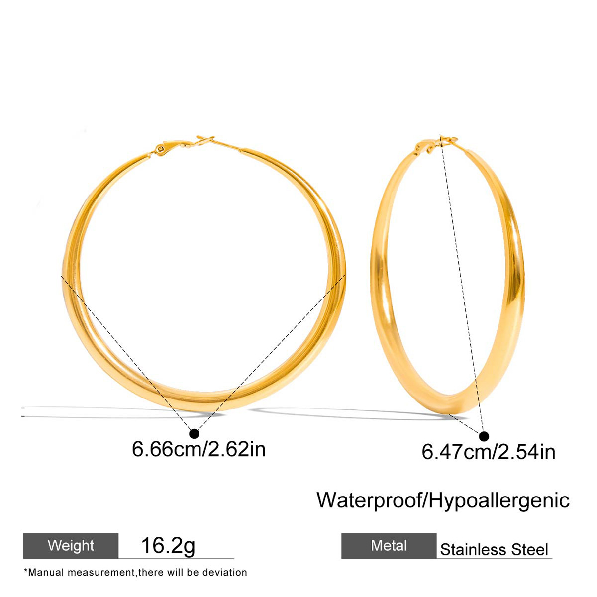 Stainless Steel Large Hoop Earrings – Luxury Titanium Steel Circle Design