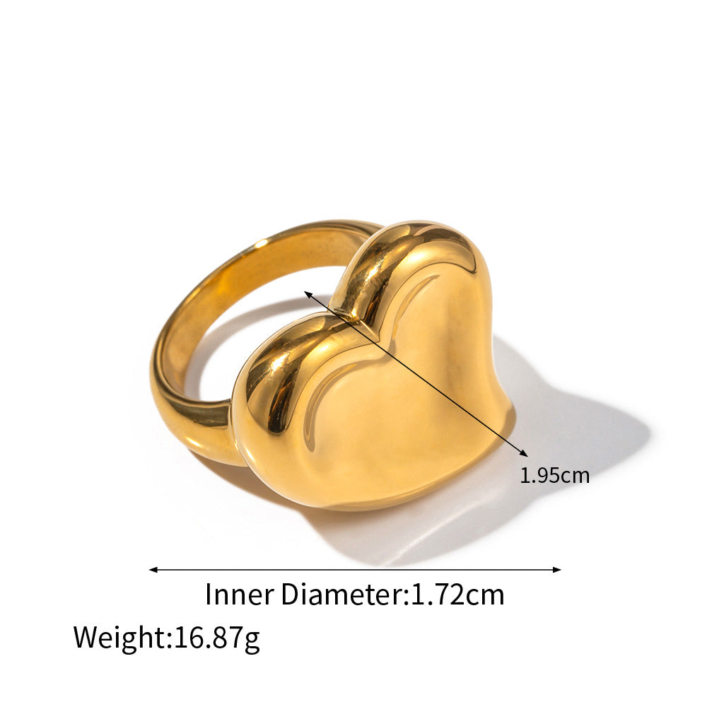Geometric Statement Ring in 18k Gold Plated Stainless Steel - Bold Luxurious Cocktail Ring