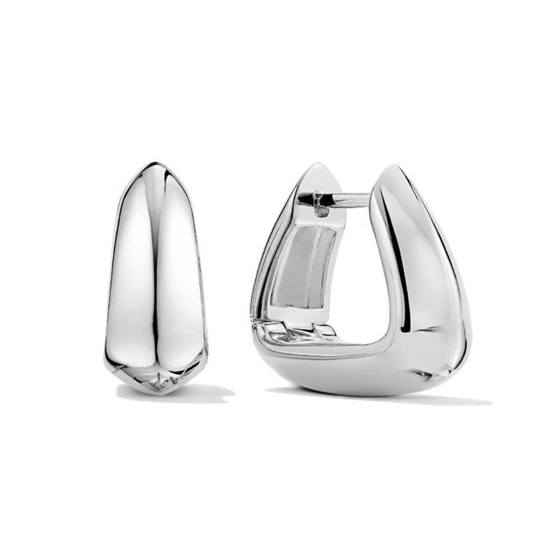 3D Geometric Triangle Earrings - S925 Sterling Silver Architectural Stud Earrings