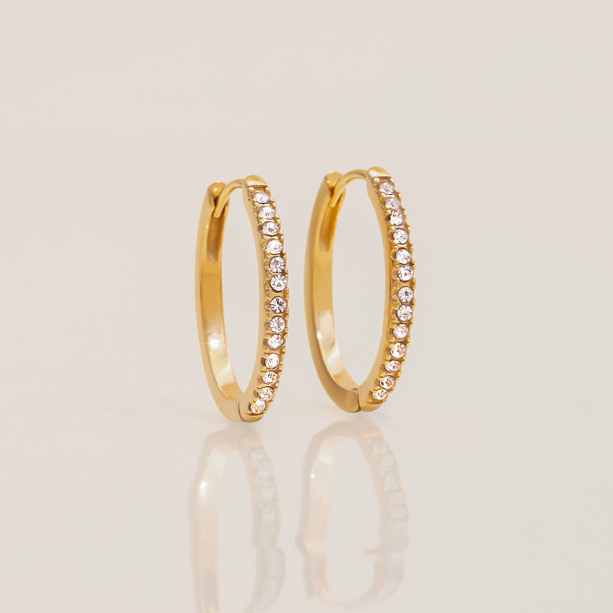 Crystal Circle Hoop Earrings - Fade-resistant Stainless Steel Luxury Minimalist Earrings