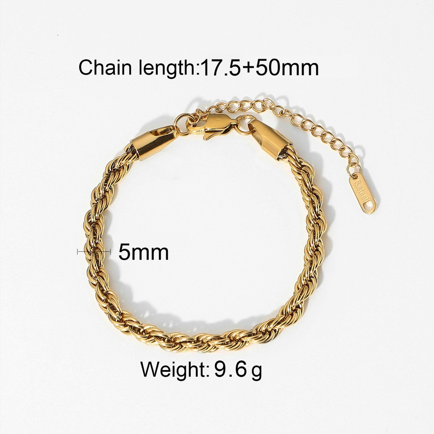 Miami Cuban Chain Bracelet - Flat Snake Link 18K Gold Plated, Adjustable Layering Bracelet for Women & Men