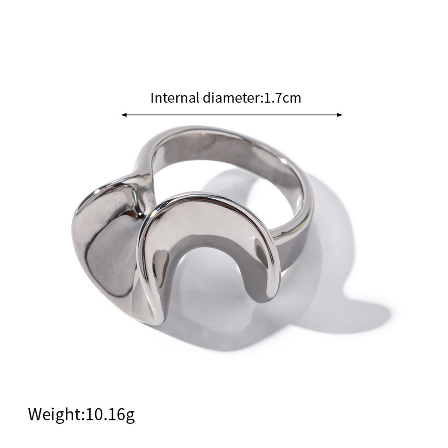 Geometric Statement Ring in 18k Gold Plated Stainless Steel - Bold Luxurious Cocktail Ring