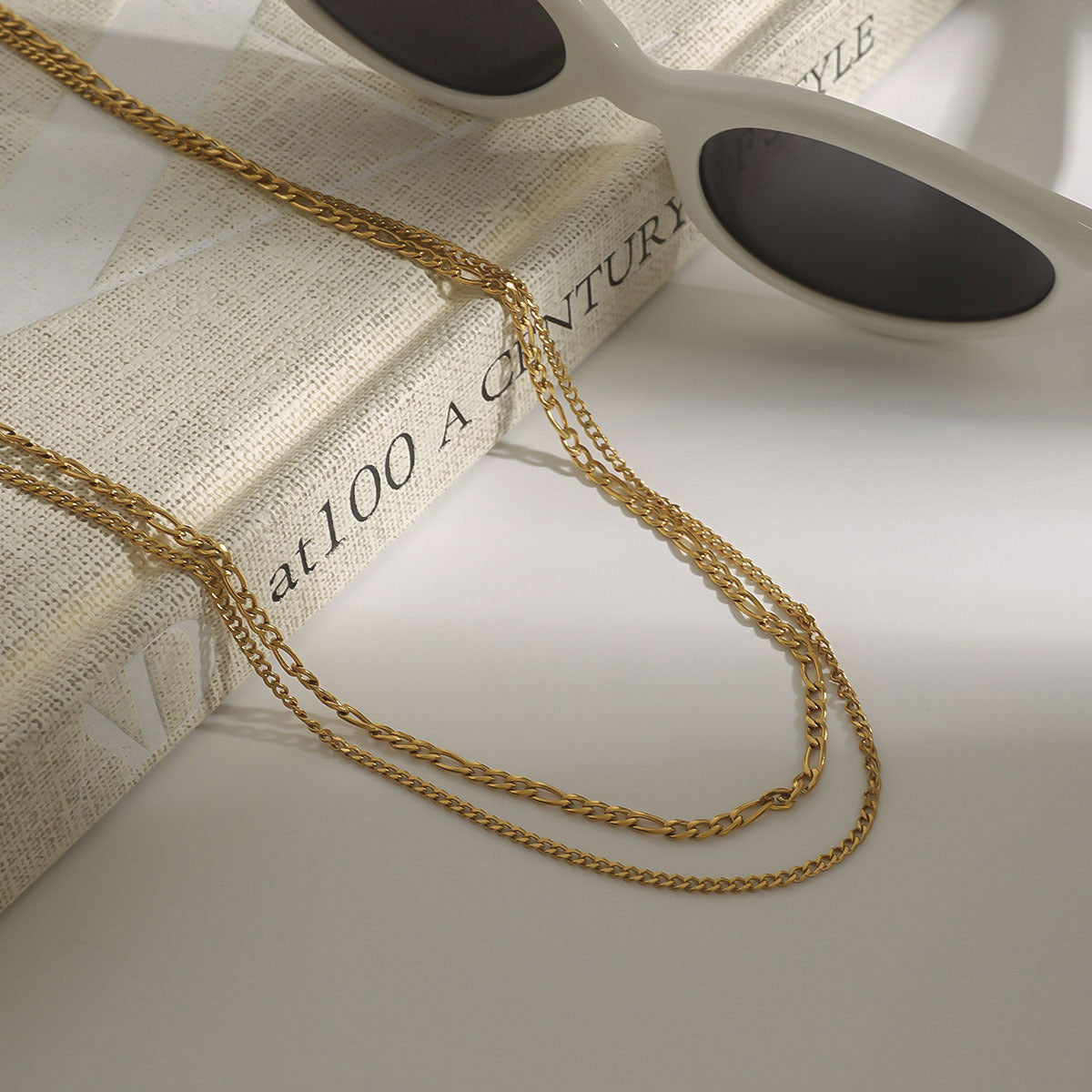 Fade-Resistant Layered Necklace Set - Titanium Steel Collar Bone Chain for Everyday Wear