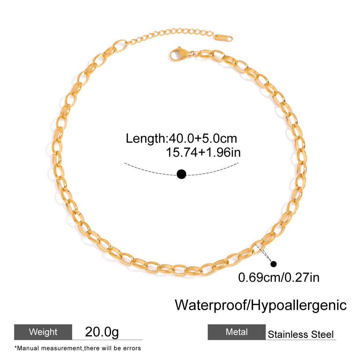 Titanium Steel Rope Necklace – Fade-Resistant Stainless Steel Luxury Choker