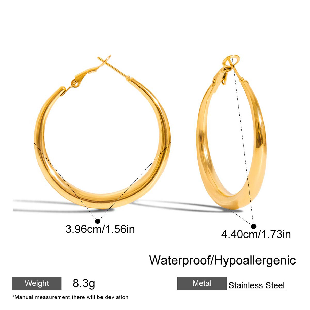 Stainless Steel Large Hoop Earrings – Luxury Titanium Steel Circle Design